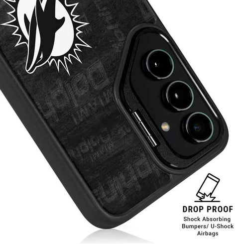 NFL Miami Dolphins Black & White Galaxy S25 Ultra Kickstand Case